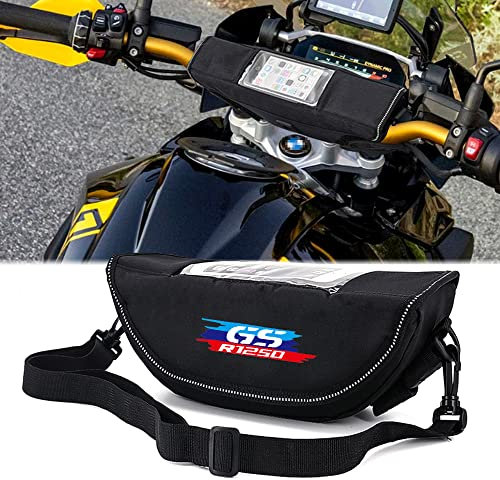 Aveko Borsa da Manubrio per R1250 GS, Touch Screen Borsa Serbatoio Moto Borsa da Navigazione per Volante da Moto, Borsa per Telefono Impermeabile Portatile