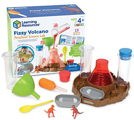 Set de Laboratorio científico de Preescolar con volcán burbujeante de Learning Resources, experimentos para provocar reacciones químicas espumosas y burbujeantes, Juguetes de Stem para niños, 4+
