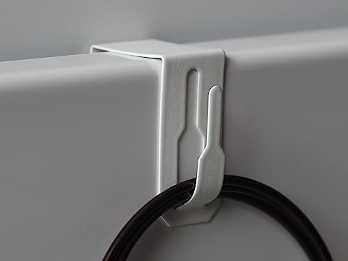 dekondo 10x Fensterhaken/Dekohaken/Fensterklipp/Klemmträger für Fensterdekoration, Fensterbilder, Lichterketten uvm. oder Vitragestangen – klein, dezent, unauffällig (21-25 mm Klemmbereich, weiß)