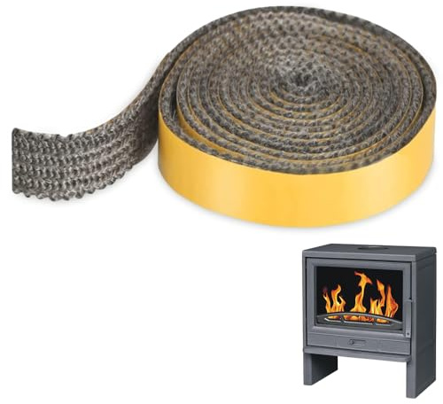 BNGXR Kamin Dichtband, Kamindichtung Ofendichtband Selbstklebend Dichtband für Kaminofen Ofendichtband, Dichtungsband Feuerfestes für Ofenrohr, Kamintür, Smoker, 3mm x 20mm x 3m