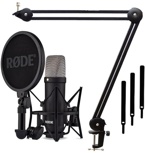 Rode NT1 Signature Black Studio-Mikrofon + keepdrum MS138 Gelenkarm-Stativ Schwarz
