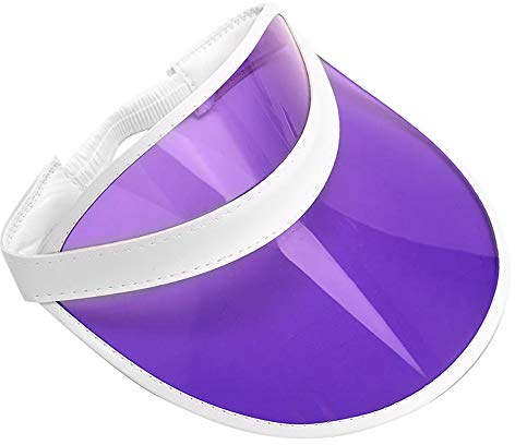 ANZEE DISCOVER THE NEW YOU 05 Unisex Neon Sun Visor Hats Bright Assorted Colours for Summer Sports, Pub Golf, Cycling, 80s Fancy Dress, Festivals, Hen Party Accessories