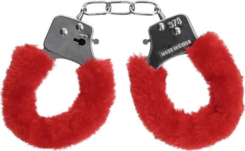 CHPN - Handschellen - Plüschhandschellen - Handschellenset - Rot - Mit Schloss (2 Schlüssel) - Erotik - Sexspielzeug - BDSM - Geschenk