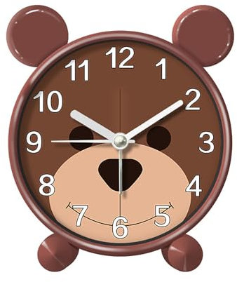 HERCHR Orologio per bambini, Sveglia per bambini con simpatico animale, Sveglia Silenziosa da Comodino A Batteria, Portatile per Camerette Comodino per Bambini Adolescenti Camera da Letto