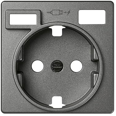 SIMON - Cache prise Schuko, série 82 Concept, 2 USB C+A, compatible avec les séries 75, 31, 82 et 88, effet mat anti-traces de doigts, couleur titane