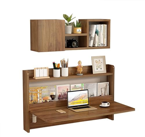 ZXTRYBHD Tavolo Pieghevole a Muro, Tavolo Pieghevole Salvaspazio, Scrivania Sospesa da Parete, Tavolo a Muro, Adatto per l'Home Office(Color:Brown,Size:23.6in/60cm)