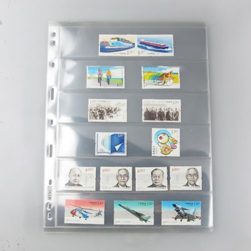 Machtiging Briefmarkensammlung Beilagen,Loseblatt Briefmarken,Mit 9 Loch,Zentrale Sammlung,Staubdicht,Wiederverwendbar,Nicht Leicht Zu Falten,Transparente Design,FüR Sammler Stempelaufbewahrung