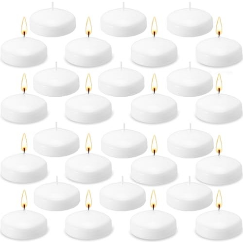 Jeffbaubl 48 Stück Schwimmkerzen, 5cm Weiß Schwimmende Wasserdichter, Tropffreies Schwimmende Kerzen, Groß Schwimmkerze für Hochzeit Geburtstag Pool Party Tafelaufsätze