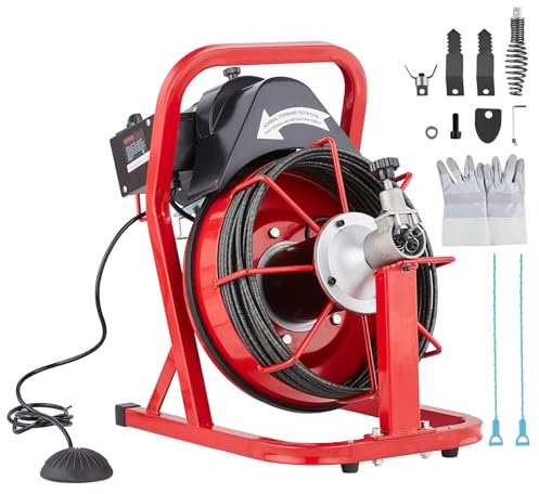 VEVOR Automático50FT 3/8IN 1700rpmAbierto Desbloqueador de Tuberías