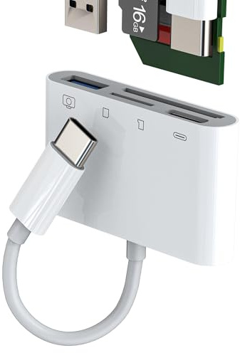 USB C Adapter Kartenleser für SD Micro SD Card USB 3.0 Laden OTG Port für Apple für iPhone16 15 Pro für iPad MacBook Kompatibel für Samsung Android Zubehör Kamera Speicher