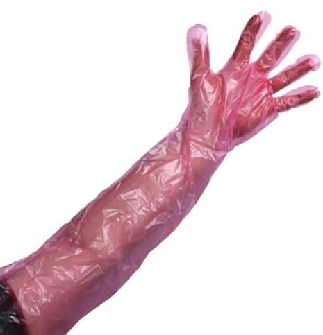 Artificial Insemination Arm Length Gloves, Size 89cm Long, Pack 100