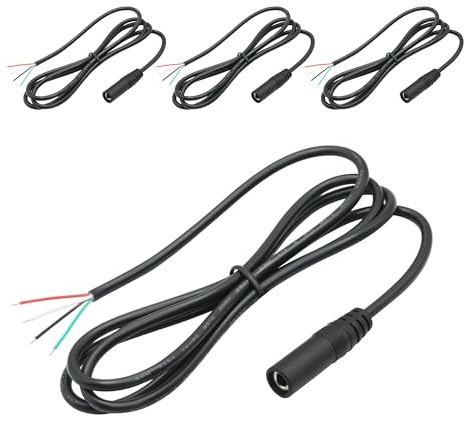 Riertostng 4Pcs 3.5mm Female Plug to Bare Wire Open End Cable 1M/3FT, TRRS 4 Pole 1/8'' Female Jack Stereo Audio Wire Replacement Cable, for Audio Earphone Microphone etc DIY Replacement & Repair