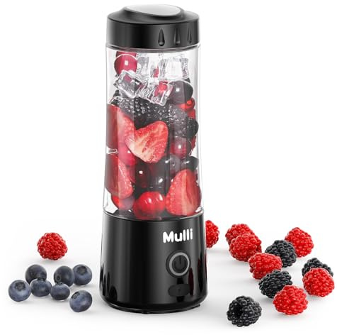 Mulli Portable Blender,USB Rechargeable Personal Mixer for Smoothie and Shakes, Mini Blender with Six Blades for Baby Food,Travel,Gym