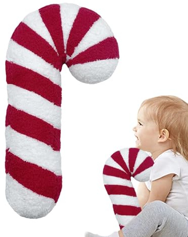Süßes Zuckerstangen-Plüschkissen, süßes Süßigkeitenstock-Kissen, 43,2 cm, Plüsch-Spielzeug, Weihnachtsdekoration