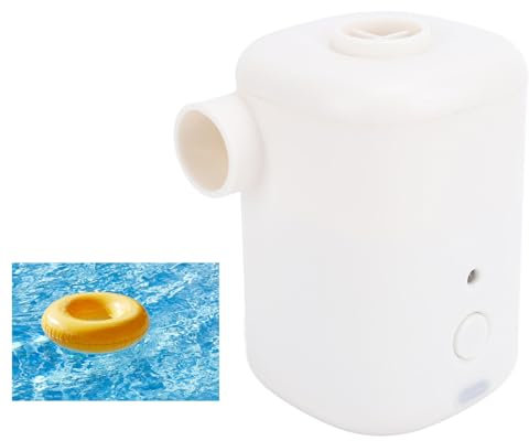 Tnfeeon Pompe à Lit Gonflable avec Sac de Rangement (français Non), Pompe à Air électrique (300 L/Min) pour Lits à Matelas Pneumatique, Piscines Gonflables, Pompe à Air Portable à (White)