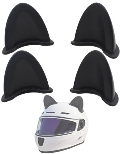 Lot de 4 décorations de casque de moto, oreilles de chat, oreilles de chat, accessoires de casque auto-adhésifs, accessoires de casque de ski, oreilles de chat, autocollants assortis aux lumières du
