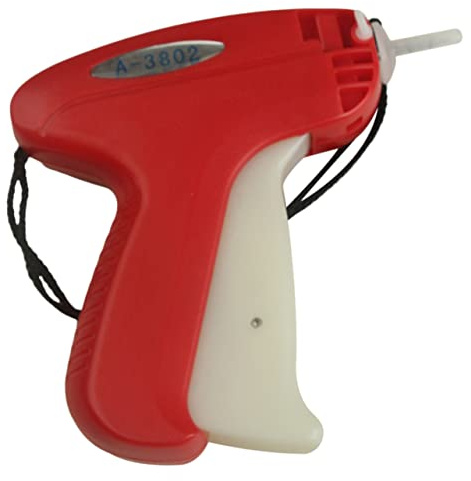 TEHAUX Kunststoff Etikettierpistole Für Kleidung Praktischer Label Applicator Mit Lanyard Leicht Und Schnell Preisschilder Befestigen Für Einzelhandel Boutiquen Textilbereiche Rot