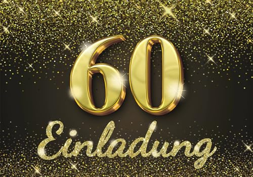 Edition Colibri Einladungskarten Geburtstag, 10 Stück, Format A6, Karten-Set, Einladung zum Beschriften, Party (Gold glitzer, 60)