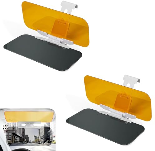 2 PCS Sun Visor For Car, Visor Extension, Day & Night Anti-Glare Protection, Universal Fit for Most Vehicles, Adjustable Angle Design for Safe Driving