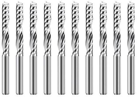 Schaftfräser, 10 Stück, 2 X 8 Mm, 3,175 Schaft, Einzelne Flöte, Spiralfräser For Geschnittenes Holz/Kunststoff, 1 Flöte, CNC-Fräser(10pcs Non-Coated,3.175x3.175x25)