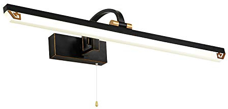 Vintage Bathroom Mirror Lights with Switch, LED Black Bath Mirror Lamp Retro Wall Mounted 4000K Bathroom Lamp Cabinet Light Rotatable IP44 Wall Lamp Make Up Light for Dressing Table,71CM/14W