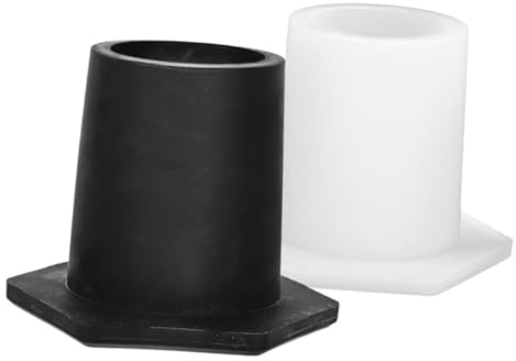 POPETPOP Bouchon de Trou de Parasol en Silicone pour Table de Patio 2 Pièces Noir Blanc, Accessoire Extérieur Terrasse Jardin, Protection Stabilisatrice Antirayures, Usage
