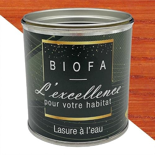 Lasure à l'eau Biofa 0,375L - pour bois intérieur et extérieur - Faible en COV (Orange)