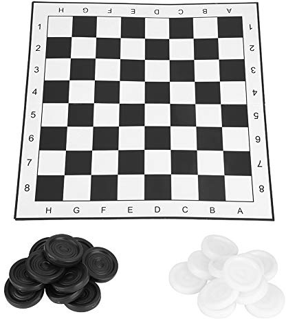 Set di giochi da tavolo dama, dama internazionale portatile in plastica, gioco di scacchi educativo da tavolo pieghevole per attività familiari di feste e divertimento in famiglia