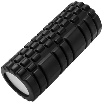 Core Balance Foam Roller for Deep Tissue Muscle Massage Trigger Point Grid Sports Massager Fitness Gym Physio - 33x14CM (Black)