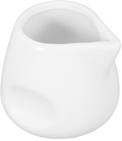 CALLARON Brocca per latte in ceramica, 110 ml, colore bianco, con elegante design europeo, versatile e facile da pulire, per diverse occasioni di cibo