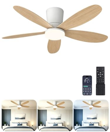 AILRINNI Ventiladores de Techo con Luz Silencioso 42''/108cm, con APP