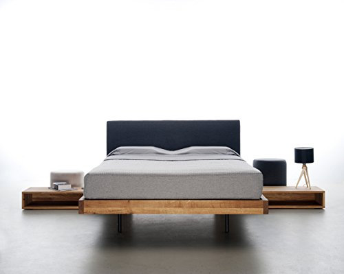 MAZZIVO Smooth Hochwertiges Holz Bett schlicht & zeitlos filigran modern edel & elegant - italienisches Design 120 140 160 180 200 Überlänge Eiche Erle Buche Esche Kirschbaum (Erle, 200 x 220 cm)