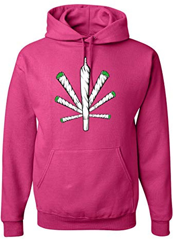 Wild Bobby Cross Joint | 420 Legalize Marijuana Weed Unisex Graphic Hoodie Sweatshirt, Fuschia, X-Large