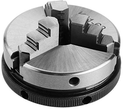 Selbstzentrierendes Spannfutter, K01–63 3-Backen-Bohrfutter, Drehbankfutter 3 Backen, selbstzentrierende Gewindemontage, Metall-Drehfutter mit 2 Sicherungsstangen (Ø 63 mm)