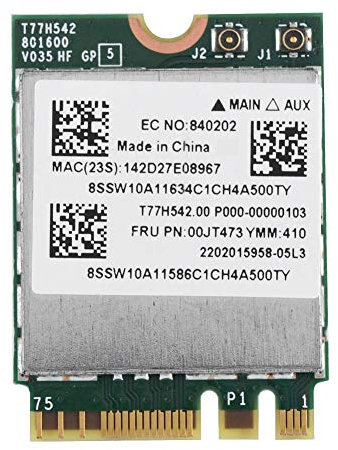 Annadue Tarjeta WiFi, Tarjeta de Red Dual Band 433Mpbs, Tarjeta inalámbrica WiFi BCM943162ZP NGFF M2, 802.11AC para Adecuado para múltiples Modelos de portátiles y tabletas