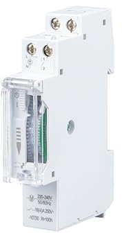 POPP® Electric Temporizador Diario analógico para Montaje en Panel, en Pasos de 24 Horas 15 min, 230 V, MAX. 3500 W. bateria Reserva 100 Horas (Pack 2)