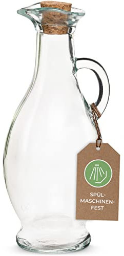 Carafe en verre pour chauffe-huile de massage MASSAGE-EXPERT, bouteille d’huile avec bouchon, fermeture hermétique en liège, lavable au lave-vaisselle, très résistant