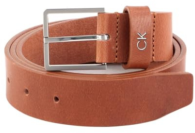 Calvin Klein Cinturón Hombre Formal Belt 3.5 cm Cinturón de piel, Marrón (Cognac), 90 cm