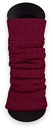 ATEENA Calentadores Largas de Punto de Lana Para Mujeres y Niñas, Puños de Tobillo, Calcetines Altos Hasta la Rodilla sin Pies, Circunferencia Máx de Pantorrillas 40cm, de largo 60cm, Vino tinto