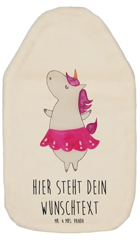 Mr. & Mrs. Panda Personalisierte Wärmflasche Einhorn Ballerina - Weiß