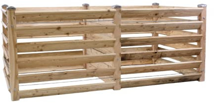 Moderner Komposter Duo ca. 100x193 cm Höhe 80 cm aus Lärchenholz Massivholz Steckkomposter Kompostsilo Holz Stecksystem