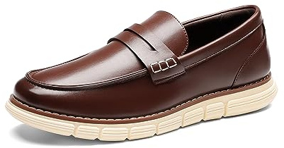 Bruno Marc Casual herrskor slip-on lätta Penny Loafers, Mörkbrunt, 42.5 EU