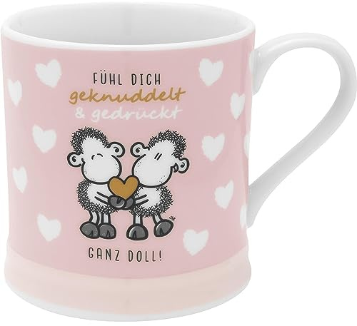 Sheepworld Tasse Motiv Knuddel | Kaffeetasse, Porzellan, Tasse mit Spruch, 40 cl, in Geschenkbanderole | Geschenk Paare, Liebe, Valentinstag | 48564