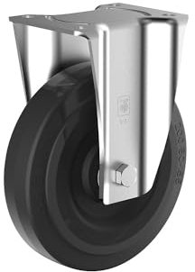 Wicke | Ruota elastica in gomma piena su cerchione in acciaio | Ø x larghezza ruote 250 x 60 mm | rotella a supporto fisso