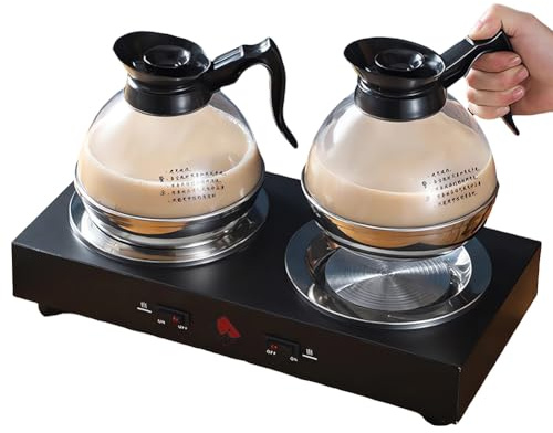QUTBAG Cafetière Commerciale, Chauffe-cafetière à Double Plaque chauffante, cafetière à versement Automatique, Chauffe-Tasse à café pour café, Lait, thé et Chocolat Chaud WithPot A