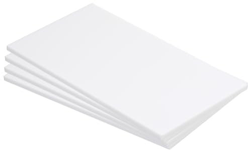 Acrylplatte, Kunststoffplatte, 17,8 x 10,2 x 0,5 cm, Styrolplatten for Bauen, Modellieren, Basteln, Panel, Weiß, 4 Stück