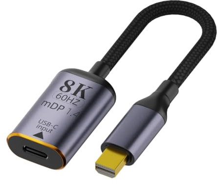 Mllepjdh Câble convertisseur USB 3.1 femelle vers Displayport/Mini-DP MDP1.4 mâle 8 K 18 cm USB C vers Displayport Hub Adaptateur USB C vers Displayport Hub Adaptateur USB C vers Displayport