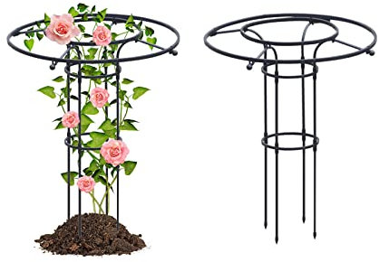 belupai Garten-Obelisk-Spalier für Kletterpflanzen, 35/47/59/70/82 Zoll, Dekorativer Vertikaler Regenschirm-Spalier-Turmrahmen, Outdoor-Blumenstützkäfig, Kletterständer, Rack für Weinreben,(90cm)