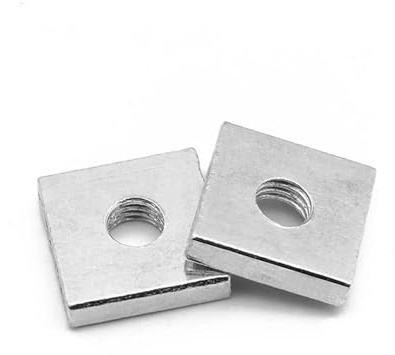 SINEKY 20 Piezas Tuerca Cuadrada M3 M4 M5 M6 Bloque cuadrangular Fino galvanizado de Acero al Carbono galvanizado(Size:M6x10x10x2mm)