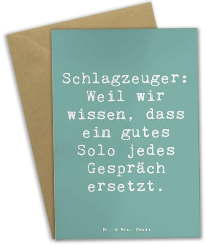 Mr. & Mrs. Panda Beileidskarte Spruch Schlagzeug Solo - Geschenk, Musik, Präsenz, weihnachtskarten, hochzeitskarten, Trommeln, einladungskarten, Grußkarten, Grußkarte, osterkarte, Lernen, Instrument
